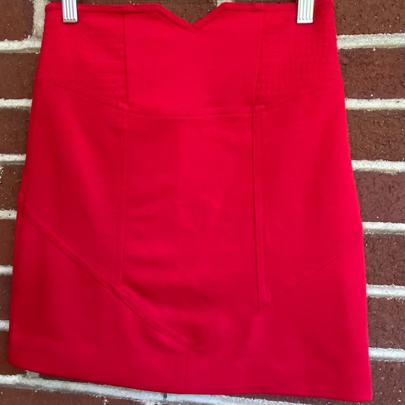 BCBGeneration Red Zip Front Bodycon Mini Skirt - Picture 10 of 12